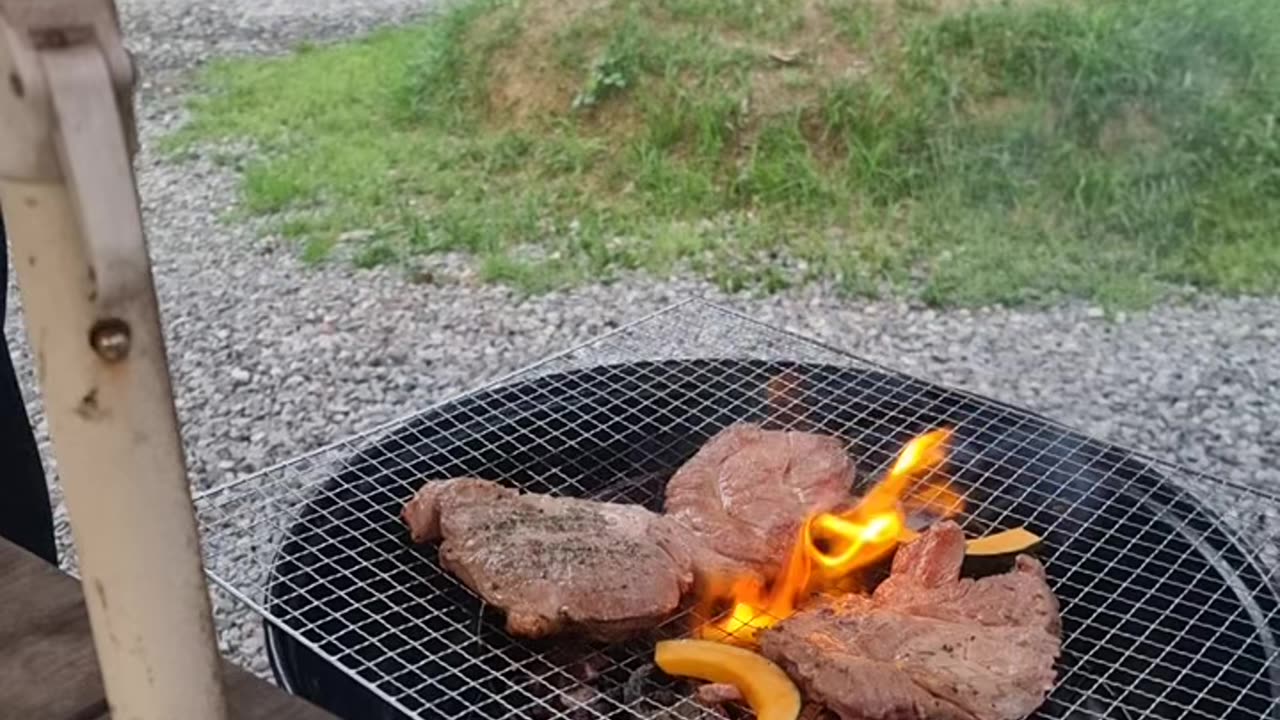 Outdoor Korean BBQ restaurant in Korea