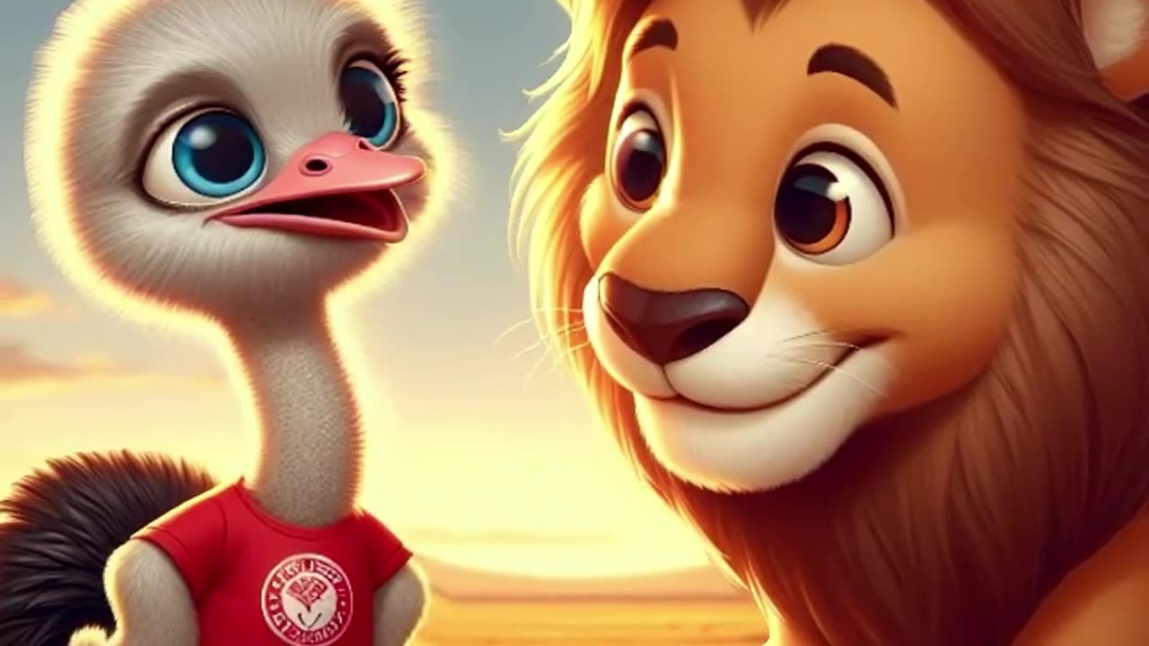 Lion and ostrich friendship story in english