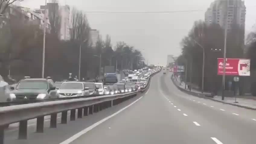 Heavy Road Jam at The Roads of Ukraine After Russian Attack - Watch Video