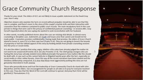 John MacArthur and the David Gray Situation