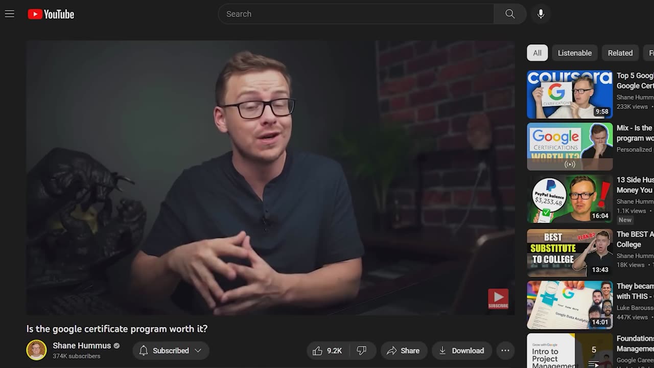 Google Certificate Tier List Shane Hummus 543K subscribers Subscribed