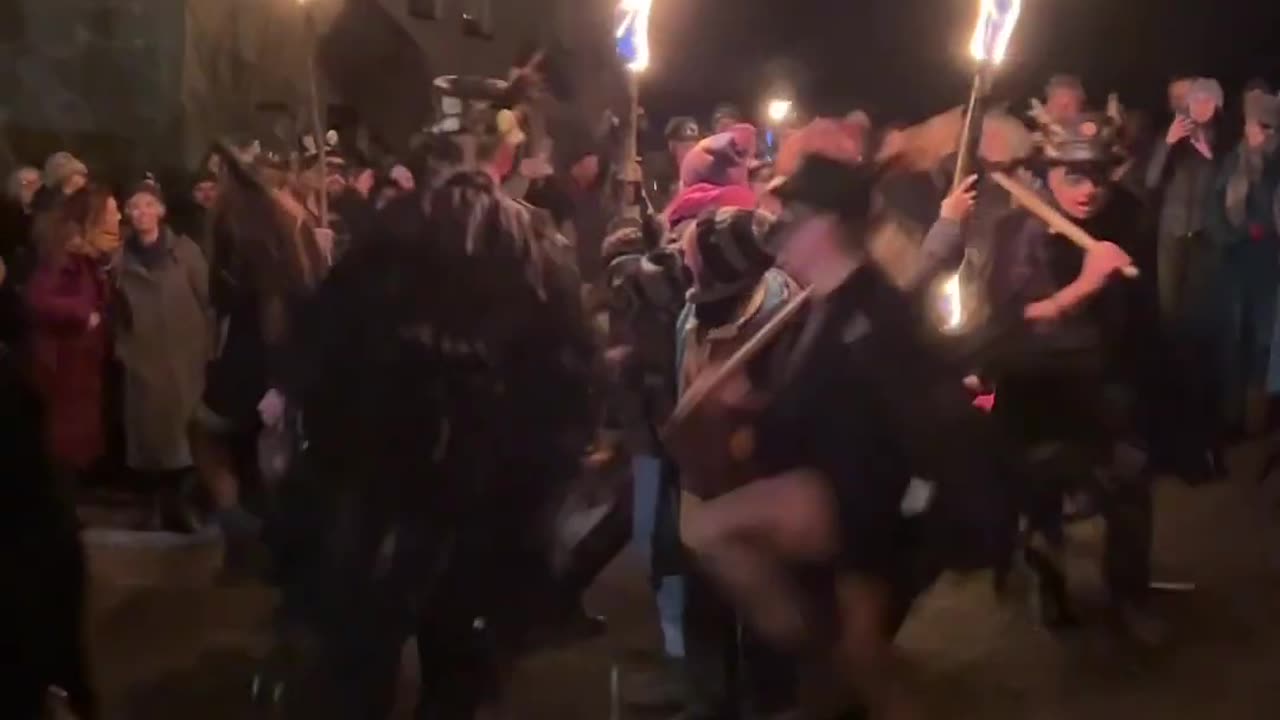 Beltane Border Morris - Firedance - Lustleigh 13 01 24