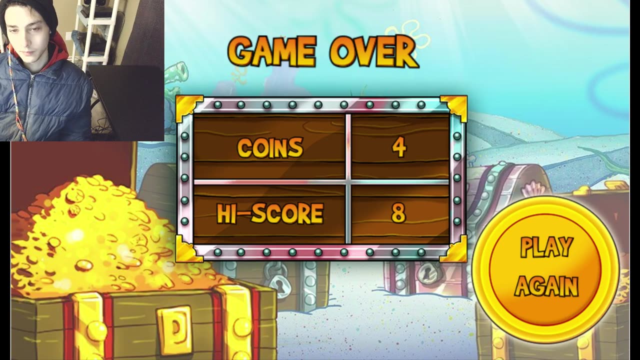 Failed Attempt #94 To Earn A High Score In The Nickelodeon SpongeBob SquarePants Game Of Luck