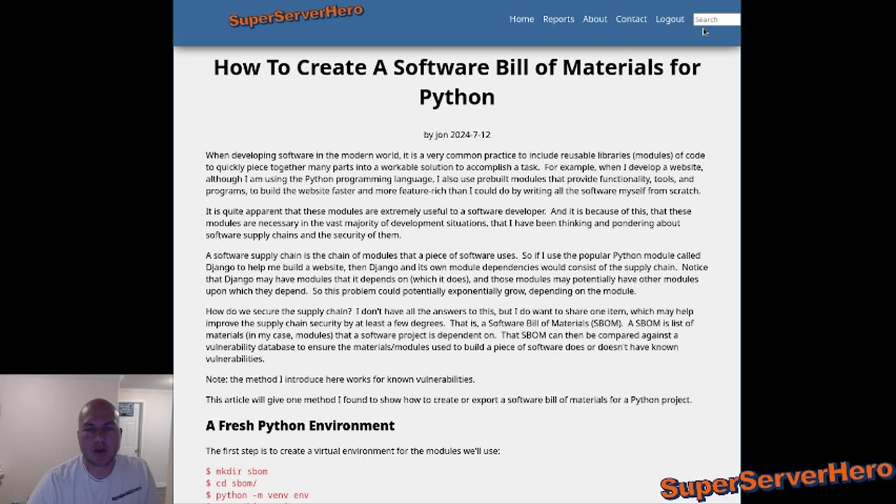 How to Create Software Bill of Materials for a Python Project