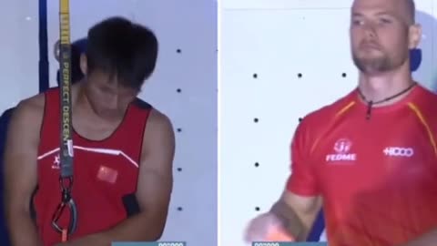 Congratulations to Long Jinbao, the Chinese rock climbing team, who won the world top speed in 5.11