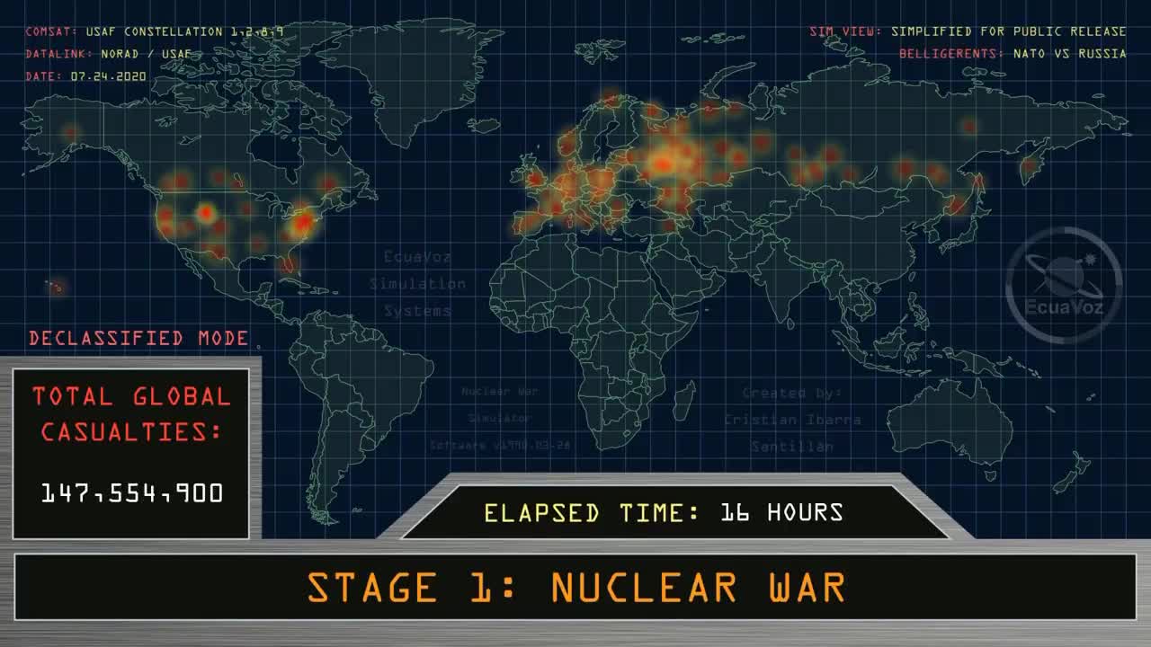 Dritter Weltkrieg Simulation für Atomkrieg