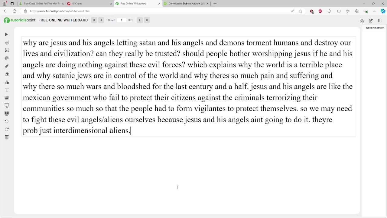 why is jesus and his angels letting satan and his angels torment humans?