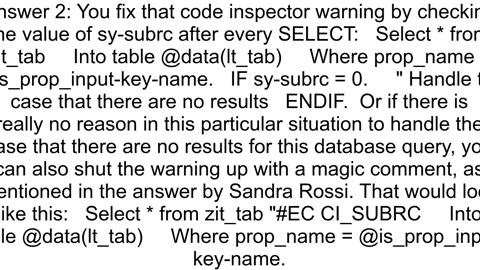 Avoid unchecked return codesysubrc after open SQL This error I39m getting while doing the Ecart che