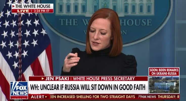 Jen Psaki says Ukraine Deserves a Secure Border -- the Irony Was Lost on Her