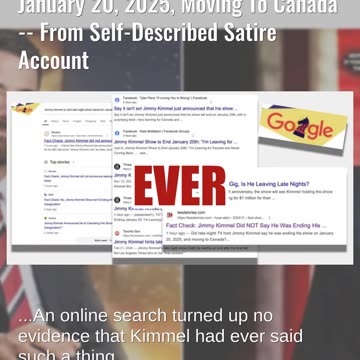 Fact Check: Jimmy Kimmel Did NOT Say He Was Ending His Show On January 20, 2025, Moving To Canada