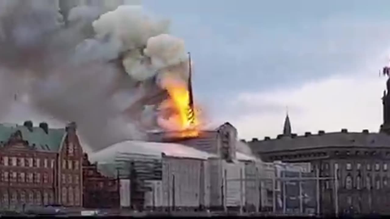 DENMARKS STOCK EXCHANGE BLDING ON FIRE!