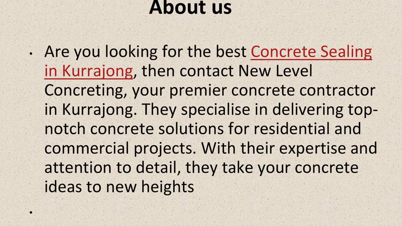 Get The Best Concrete Sealing in Kurrajong.