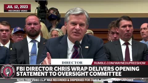 FBI Chris Wray's Opening Hearing Statement