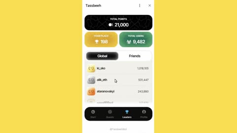 new mining mini app bot telegram tassbeeh