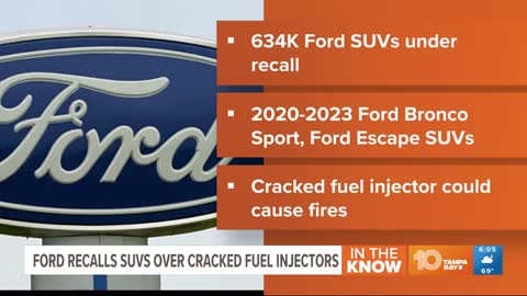 Ford recalls over 634K SUVs due to fuel leaks and fire risk