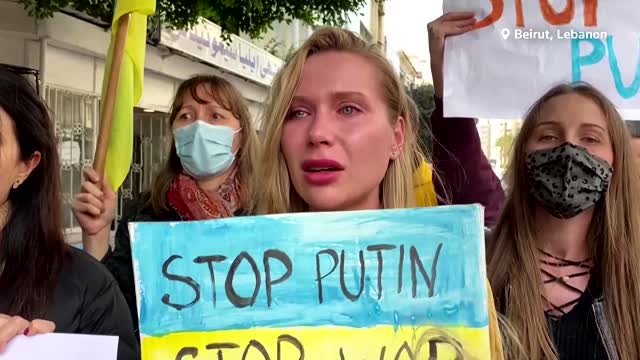 'Stop Putin': protesters around the world express fears