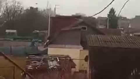 A scary scene of the Russian and Ukraine war.