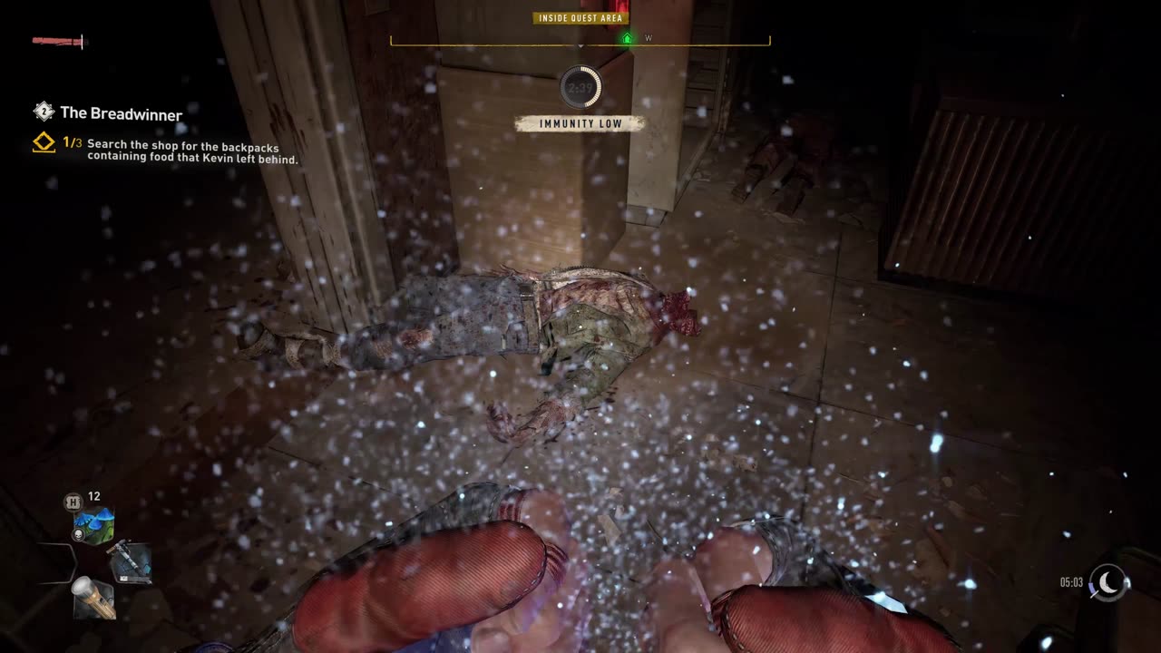 Dying Light 2- there's a body on the wall.