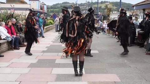 Beltane Border Morris Dancers UK at Folk Festival - Dancing with the BIG STICKS!