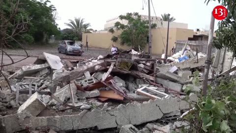 Drone view of damaged Israeli home after overnight Gaza rocket strike