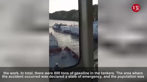 Russian tankers which captain was drunk collided in Lena River - tons of gasoline spilled into river