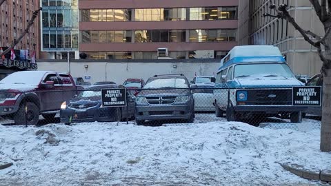 Warming stations removed! But Freedom protesters adapt... and a funky little van.