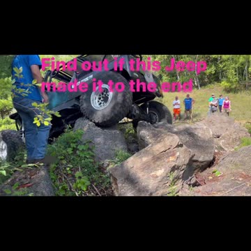 Jeep climbing these big rocks