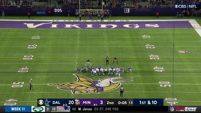 Cowboys vs. VIkings CRAZY end to 1st half