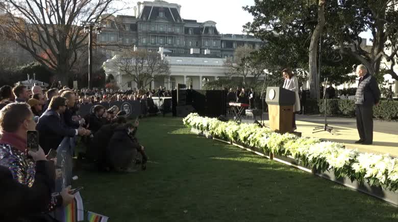 Nancy Pelosi: "Honoring the patriotism of our heroes in uniform, including the transgender community."