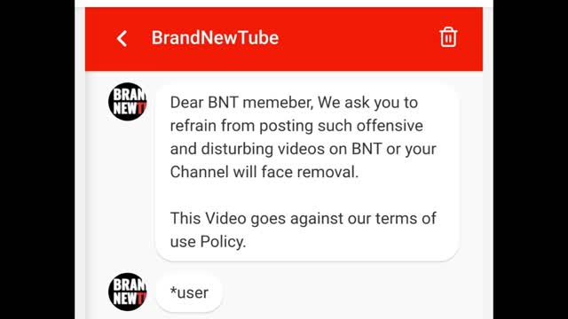 HAD A BNT WARNING VIDEO NEEDS TO BE TAKEN DOWN