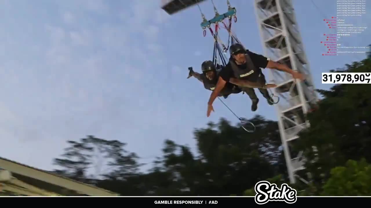 Speed and his bodyguards have their time together on huge swing in Singapore