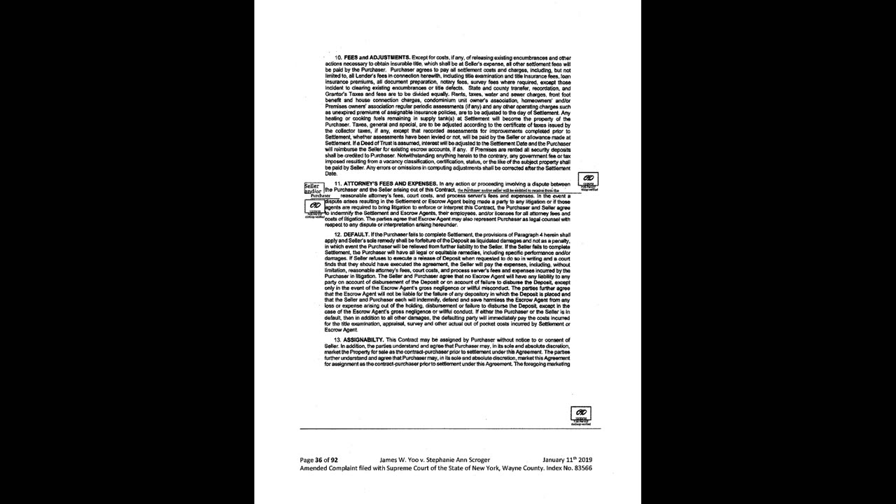 2019 James Yoo v Scroger. Amended Complaint (1 of 2). Wayne County Supreme Court