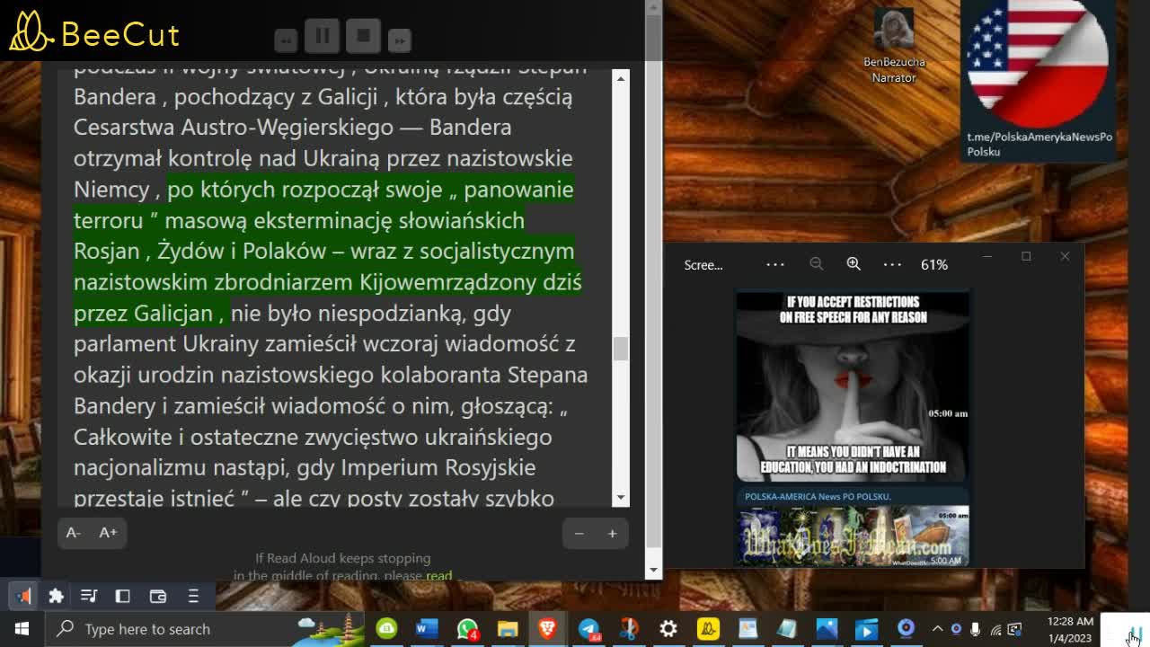 WDIM 3 Sty 2023đź”´Rosyjska zima spada na zachodnie neolityczne kulty bagienne w duchowej wojnieđź”´