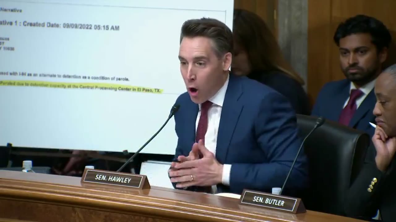 Sen. Hawley OBLITERATES Mayorkas, exposes what's in Laken Riley's killer's file