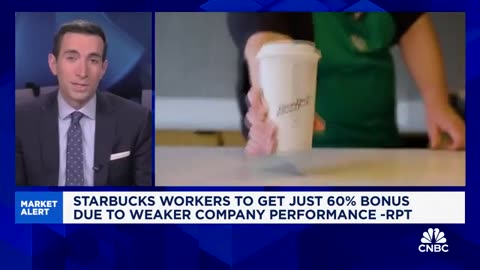 Starbucks workers to get just 60% bonus due to weaker company performance