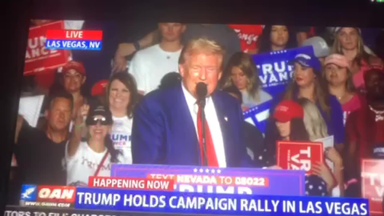 OAN president trump holds campaign rally in Las Vegas Friday 11:34 PM