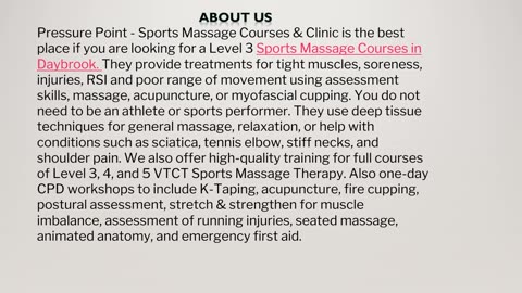 Level 3 Sports Massage Courses in Daybrook.