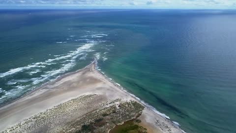 SKAGEN, Denmark - where the Baltic meets the North Sea (drone, 4K)