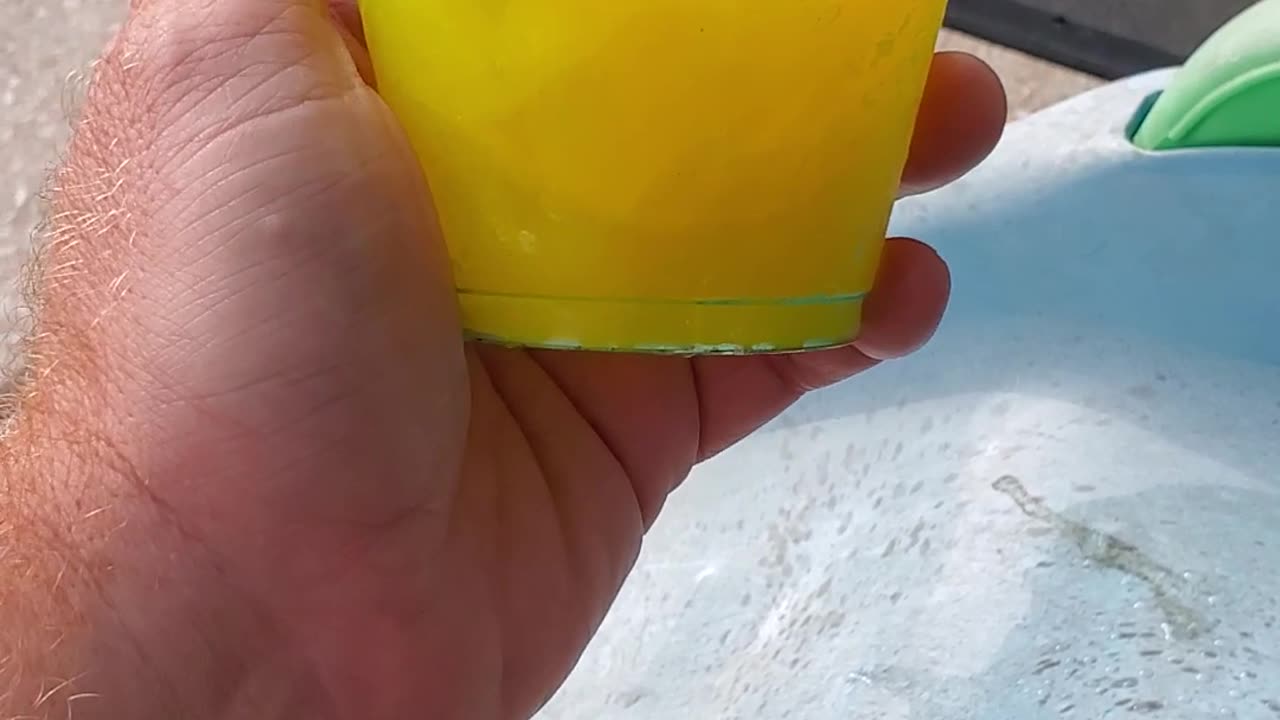 Frozen Cup of Orange Juice - Slide Test