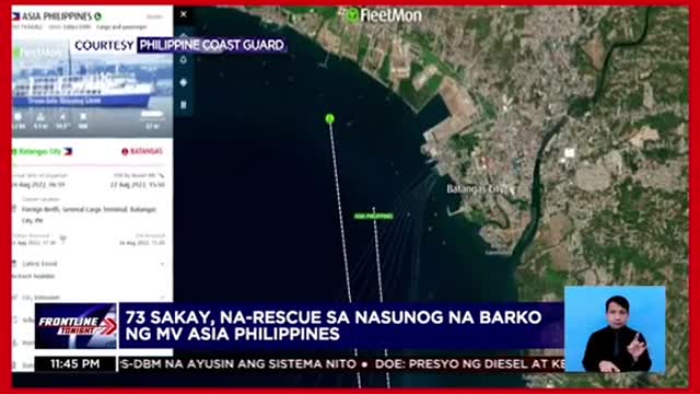 73 sakay, nasagip sa nasunog na barko sa Batangas