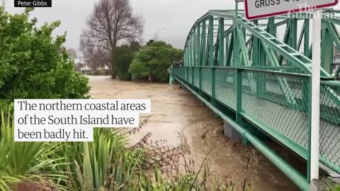 New Zealand flooding leaves streets and cars submerged after torrential rain