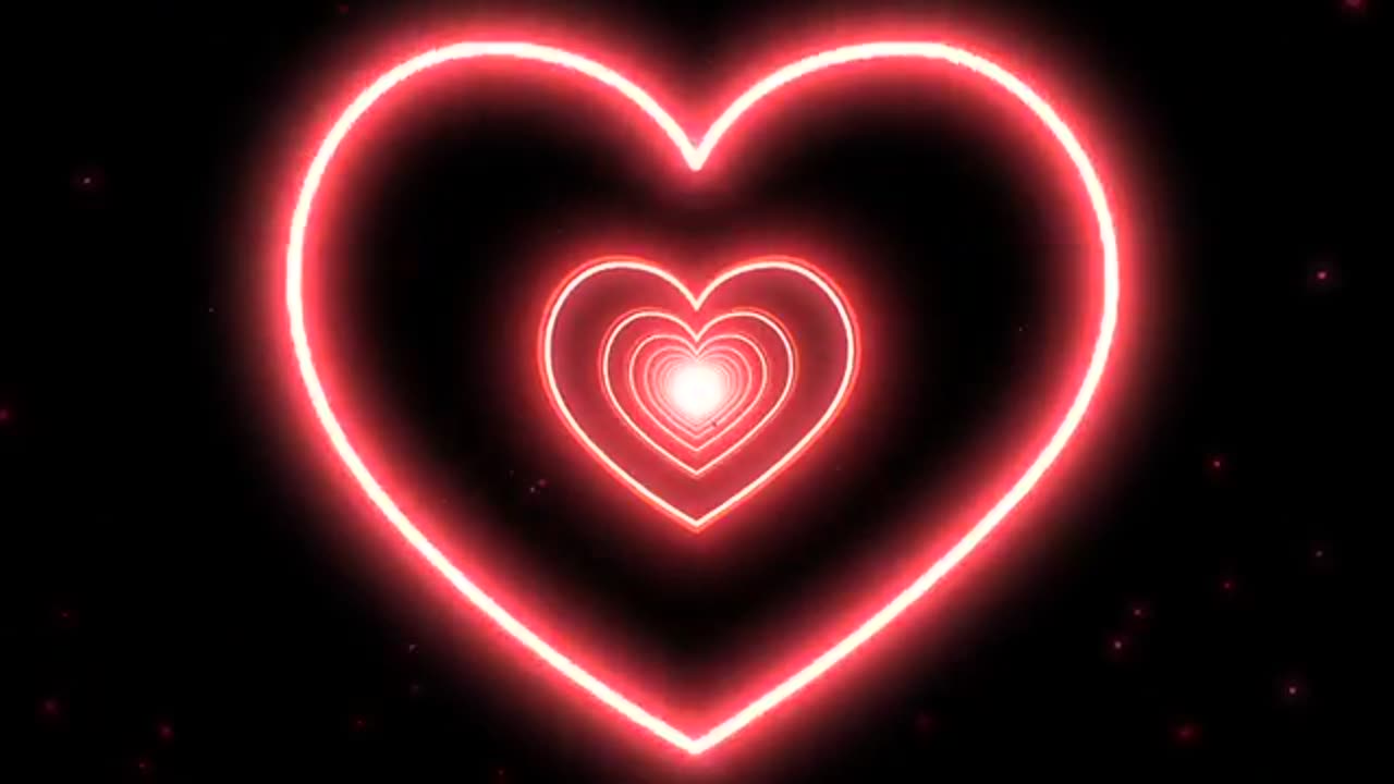 105. Heart Tunnel❤️Red Heart Background Neon Heart Background Video