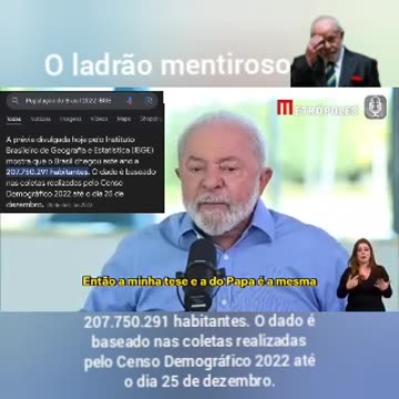 O @LulaOficial ladrão mentiroso Segundo o IBGE o Brasil têm 207 milhões de pessoas. É por isso que esse ladrão não têm mas crédito com o Brasil. Né dona @JanjaLula ? Canja e esbanja!