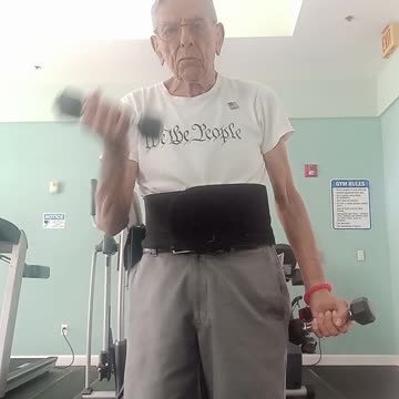 My 93 Year Young Champion Dad's BICEP WORKOUT plus Motivational Words!!!