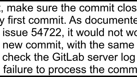 Gitlab automatically close issue via commit not working