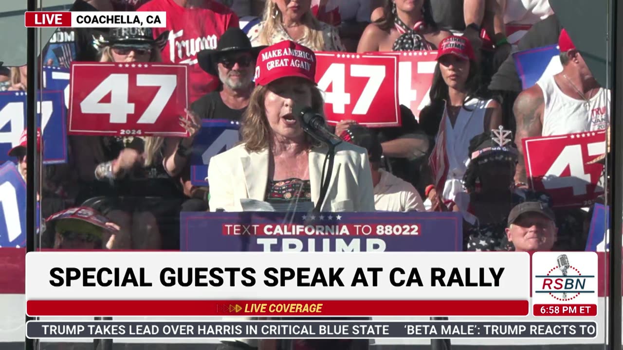 FULL SPEECH: Fmr. CA State Senator Gloria Romero Speaks at Trump Rally in Coachella, CA - 10/12/24