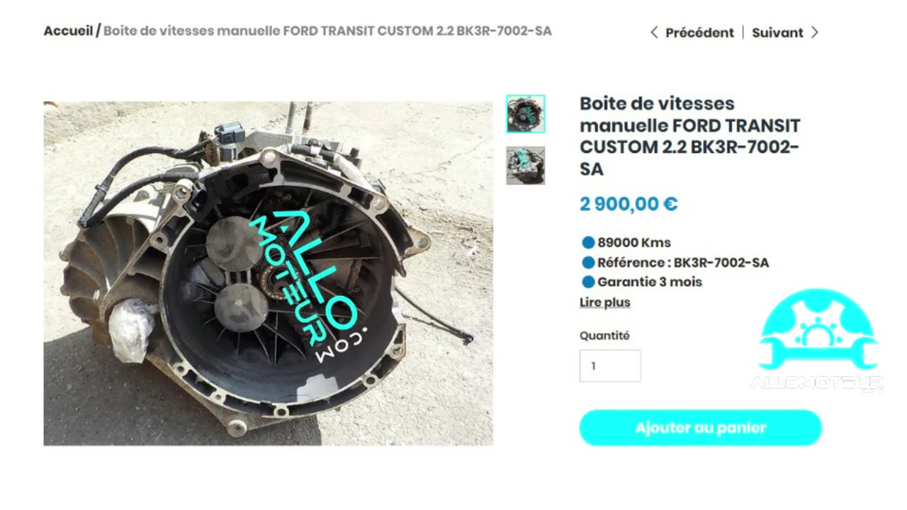 ALLOMOTEUR.COM - Boite de vitesses manuelle FORD TRANSIT CUSTOM 2.2 BK3R-7002-SA