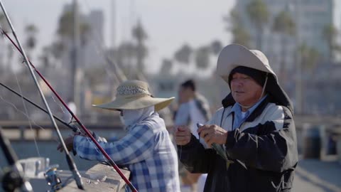 Removing a Fish From a Fishing Line