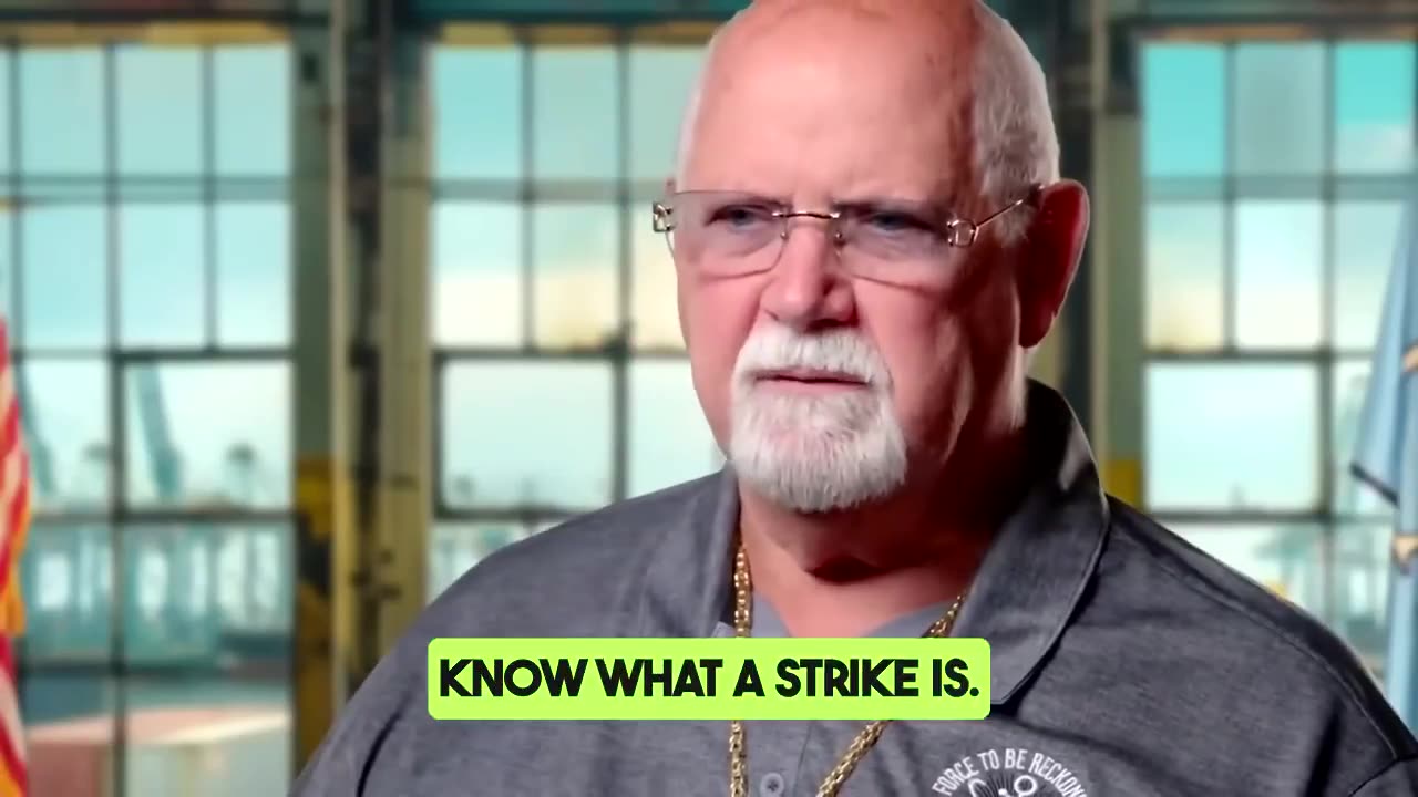 Harold Daggett, head of the International Longshoremen’s Association, discussing the strike