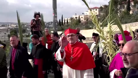 Christians celebrate Palm Sunday in Jerusalem